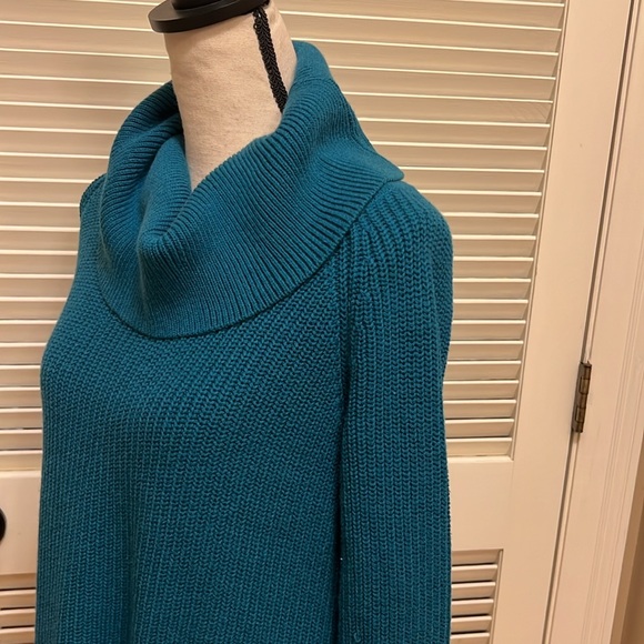 Chico’s Cowl Neck Sweater in Blue, Size Chico One,  Size Small, EUC - Picture 8 of 17